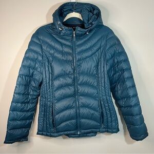 Andrew Marc Lightweight Packable Down Teal Blue Puffer Jacket Coat Women’s Large